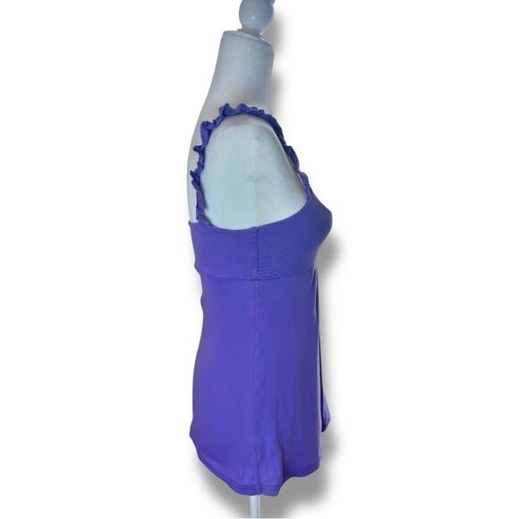 Michael Stars Purple Ruffle Tank Top SZ ONE SIZE FITS MOST - Picture 3 of 11